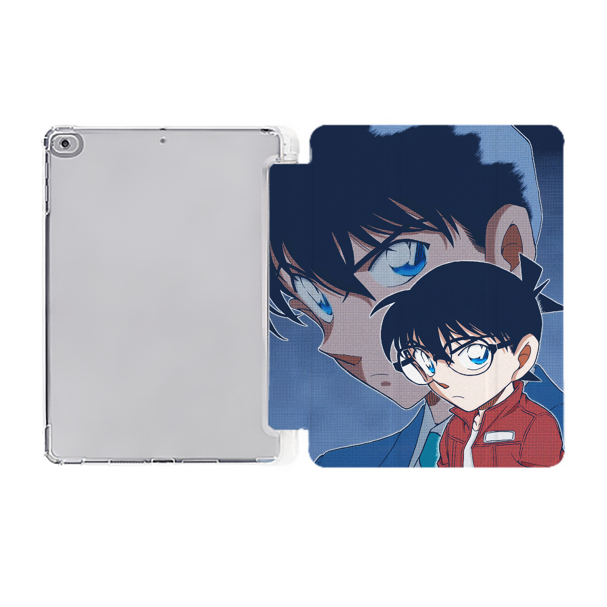（画像用） 名探偵コナン Detective Conan IPad ケース ペン収納付き 三つ折りスタンド PUレザー×シリコン 対応機種9.5/10.5/10.9インチ